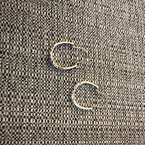 House of Luxe Silver Horseshoe Hoop Earrings – Hammered, Modern Everyday (NEW)